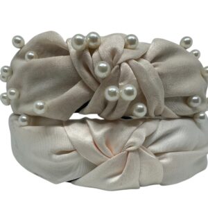 Opulent Beige Silk and Pearl