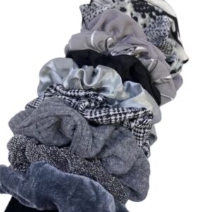 Grey Glamour scrunchie set